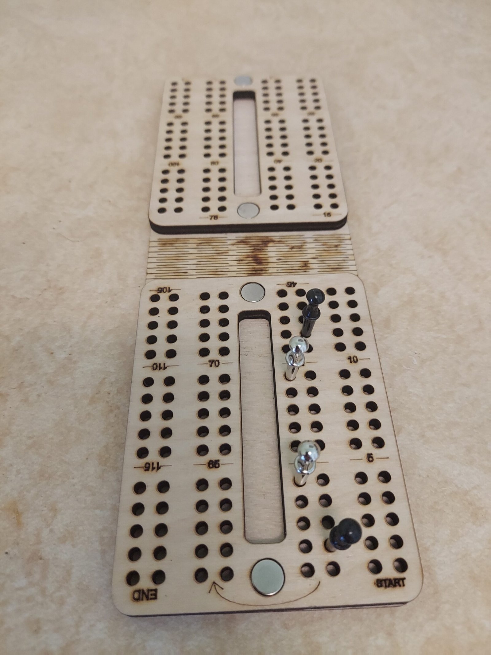 Travel Cribbage Board, Laser Cut Folding Game with Leatherette Cover & 15 Design Choices, Portable Peg Board for Camping, RV, and Game Night - Image 3