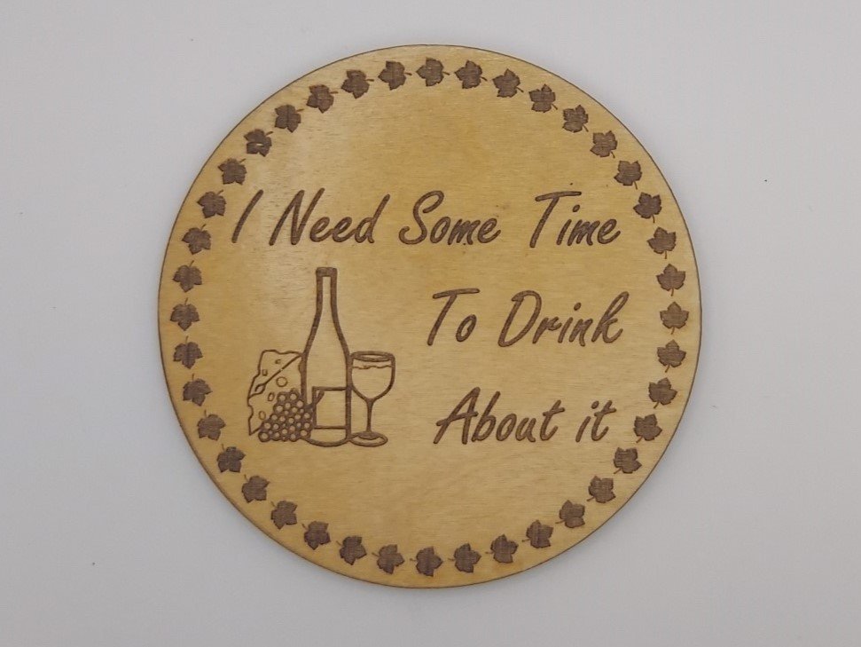 Wine Enthusiast Wooden Coasters set 2 Laser Engraved with Coaster Holder, Humorous Sayings, Great for Housewarming Gifts and Wine Lovers - Image 3