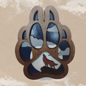 Wolf wildlife nature 3d layered art. Lodge or cabin decor Gift for nature lover, hunting outdoors man or housewarming gift for up north home