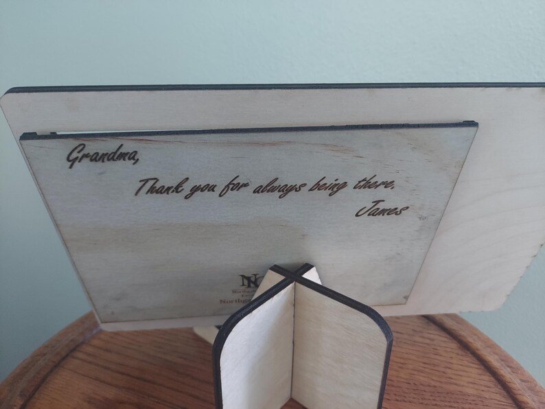 Personalized Thank you graduation picture frame gift for mom, dad, grandmother, grandfather or mentor. Custom laser cut wood photo frame - Image 4