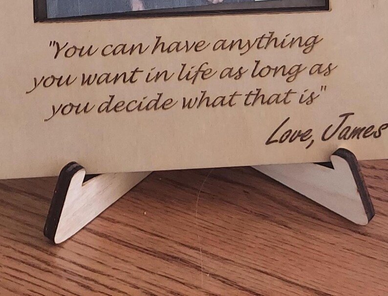 Personalized Thank you graduation picture frame gift for mom, dad, grandmother, grandfather or mentor. Custom laser cut wood photo frame - Image 7