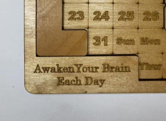 Wooden calendar puzzle laser engraved handcrafted brain teaser. Choose between two sizes. Unique home office decor gift for puzzle lovers. - Image 9