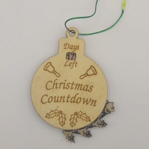 Christmas Countdown Ornament, Days Until Christmas Tracker, Wood Holiday Decor