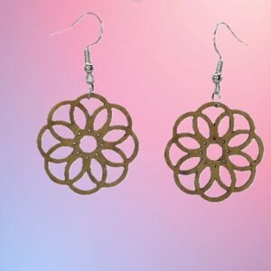 Geometric 5 Themed Earrings, State Pride. Great Jewelry gift for gift baskets, mother's day gifts. Laser Cut, stained