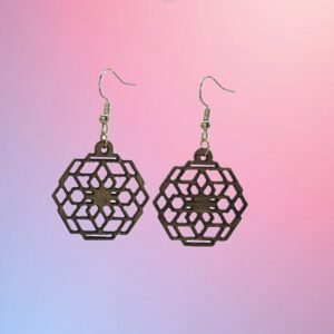 Geometric 7 Themed Earrings, State Pride. Great Jewelry gift for gift baskets, mother's day gifts. Laser Cut, stained