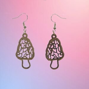 Morel Mushroom Themed Earrings, State Pride. Great Jewelry gift for gift baskets, mother's day gifts. Laser Cut, stained