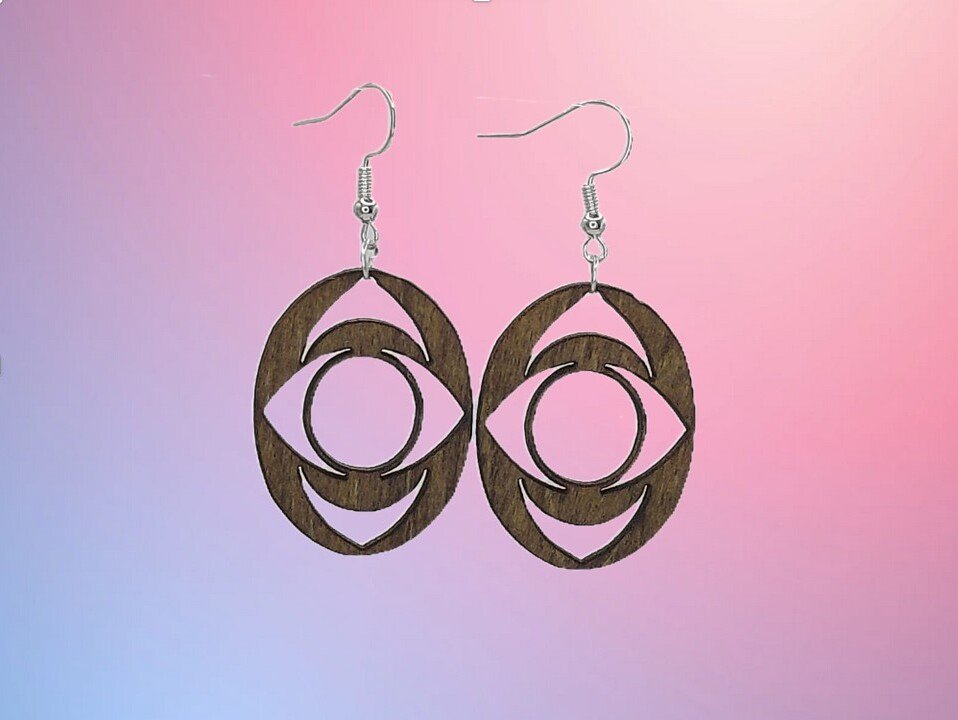 Geometric 8 Themed Earrings, State Pride. Great Jewelry gift for gift baskets, mother's day gifts. Laser Cut, stained