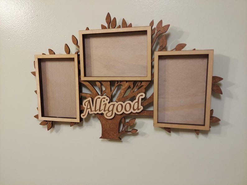 Custom family multi picture frame, wooden three 4x6 photos, family photo collage, personalized wedding gift, birthday or housewarming gift - Image 5