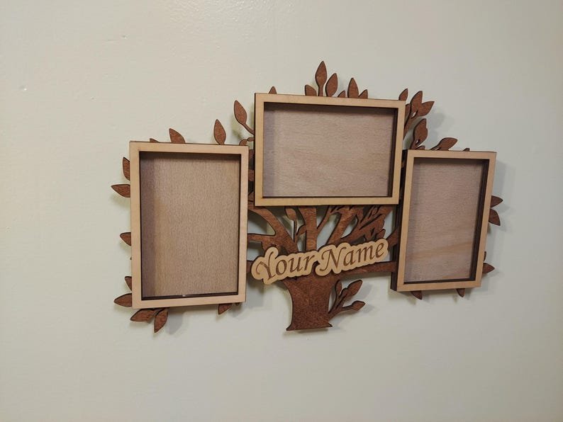 Custom family multi picture frame, wooden three 4x6 photos, family photo collage, personalized wedding gift, birthday or housewarming gift - Image 9