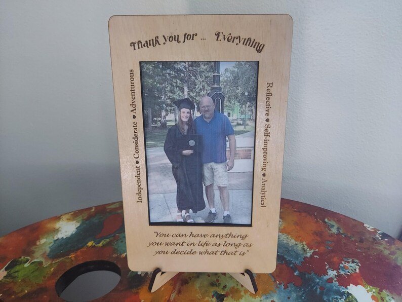 Personalized Graduation Picture Frame, Thank You Gift, Laser Cut Wood - Image 2