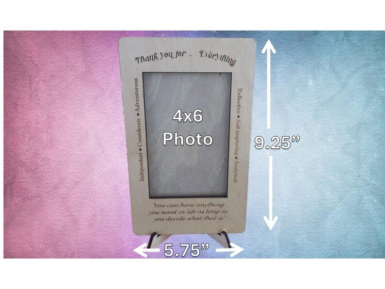 Personalized Graduation Picture Frame, Thank You Gift, Laser Cut Wood - Image 4