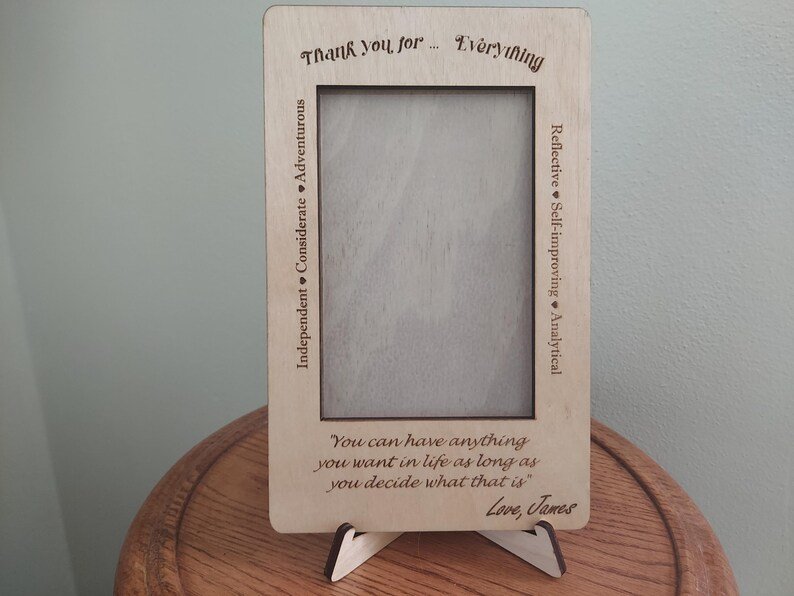 Personalized Graduation Picture Frame, Thank You Gift, Laser Cut Wood - Image 6