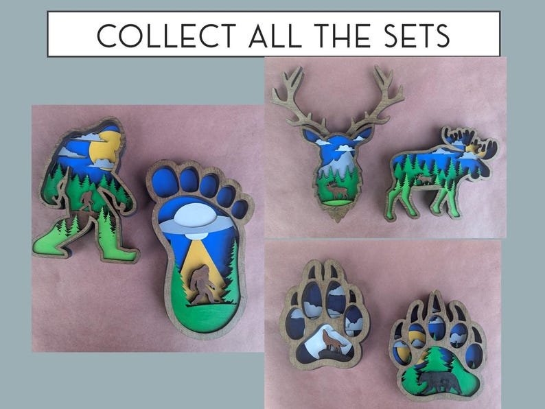 Layered Bigfoot Wall Art: Rustic Cabin Decor, Cryptid Gift - Image 4