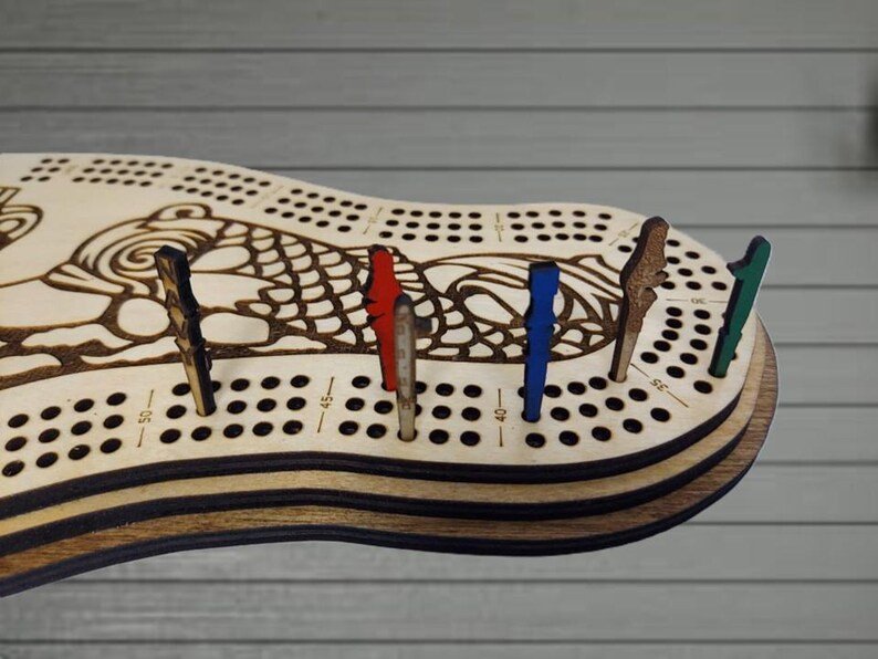 Dolphins Insignia Cribbage Board / Submariner Gift / Navy Dolphin Cribbage Board / Military Veteran Game - Image 3