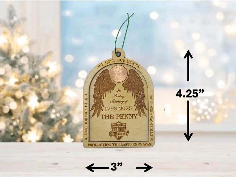 Farewell to the Penny Ornament w. Ornament Stand 2025 Commemorative Coin Tribute - Image 5